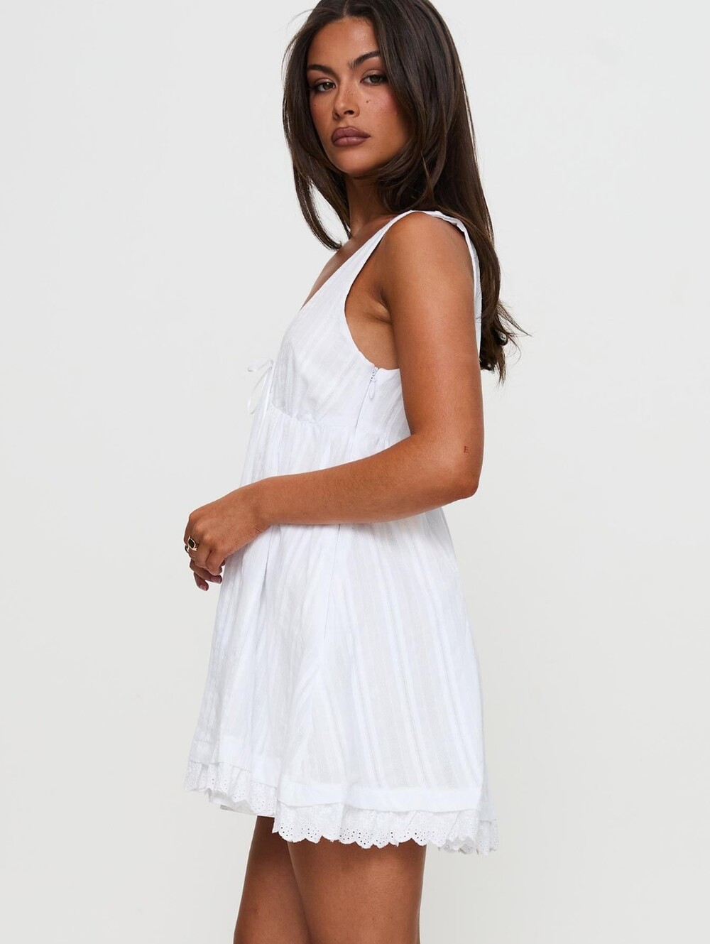 Princess Polly White Babydoll Mini Dress - Picture 6 of 8